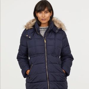 Black H&M MAMA Padded Puffy Jacket